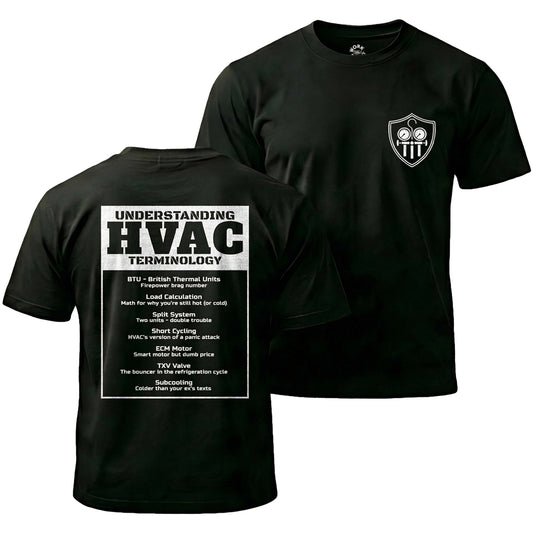 Black HVAC Definitions T-Shirt
