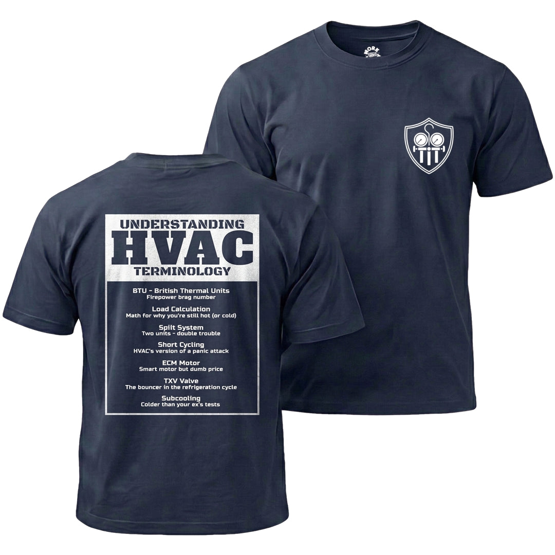 Navy Blue HVAC Definitions T-Shirt