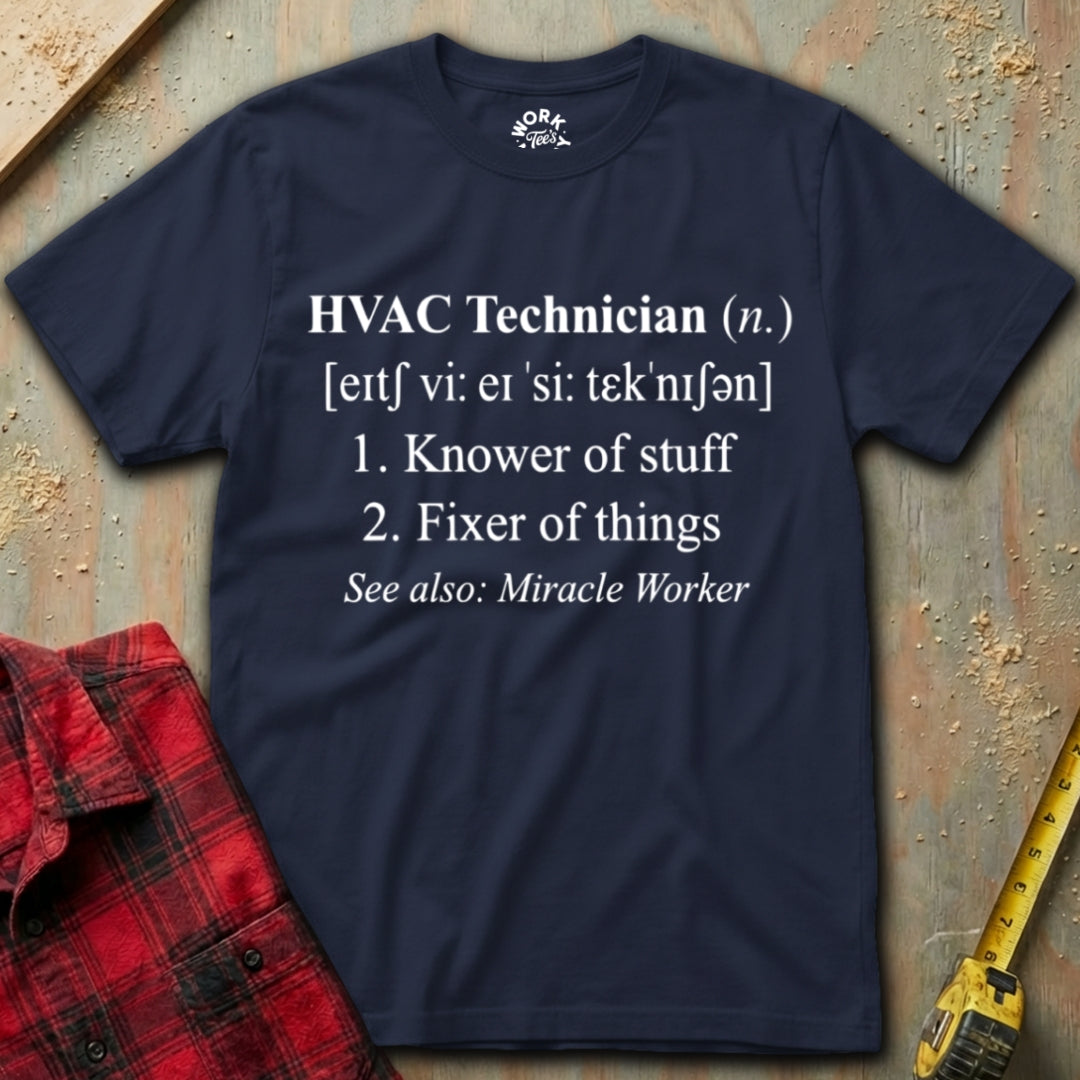 Navy Blue HVAC Tech Definition T-Shirt