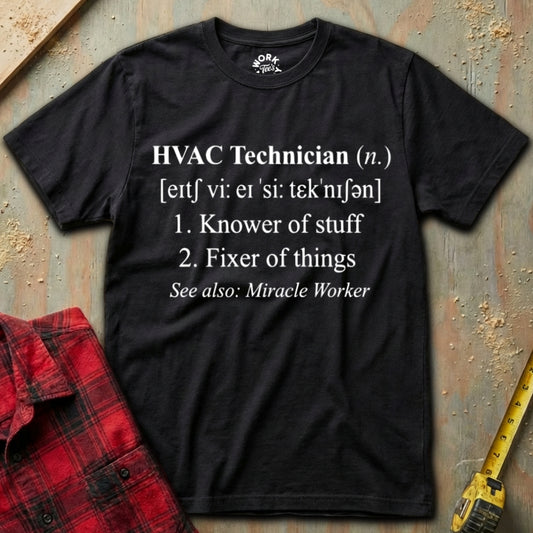 Black HVAC Tech Definition T-Shirt
