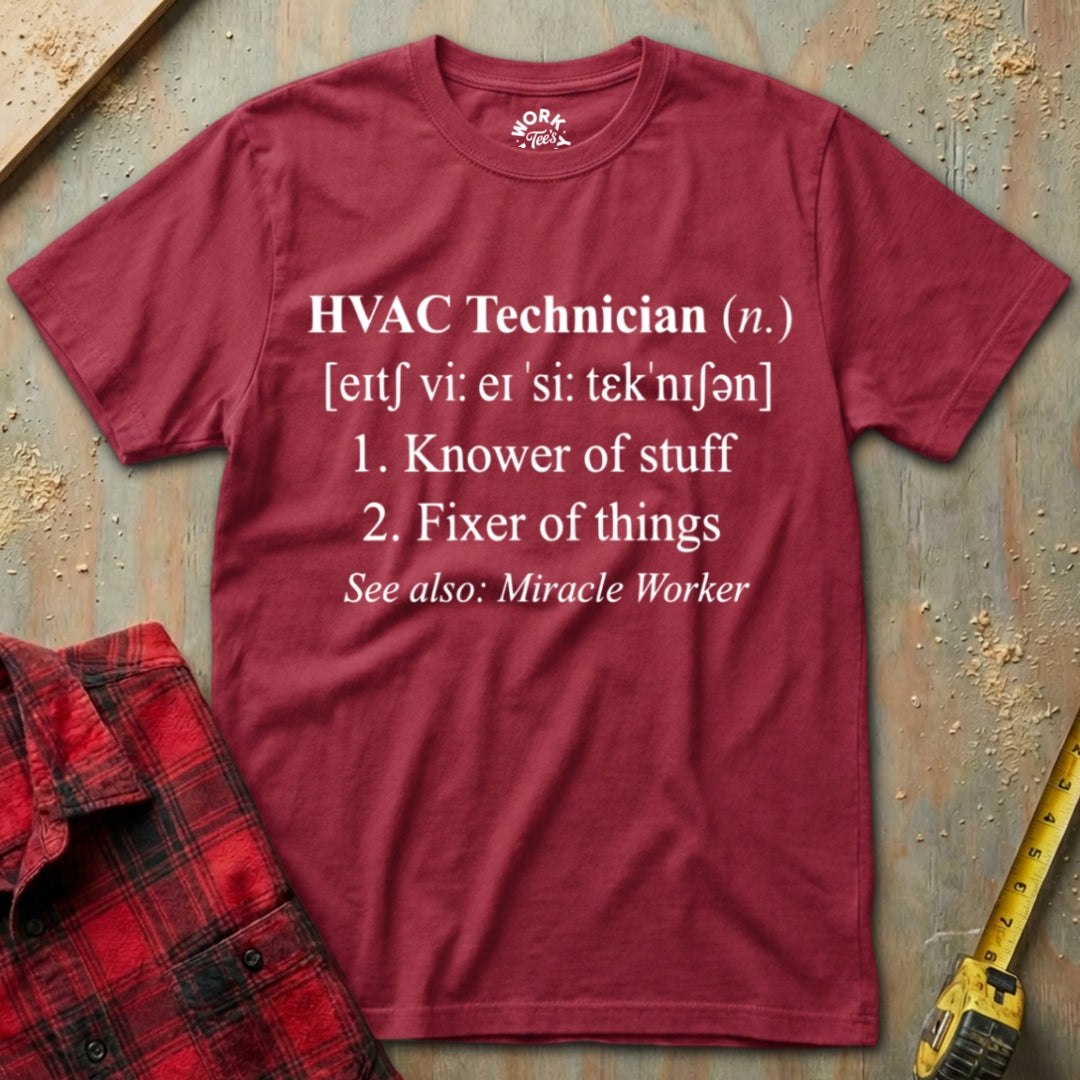 Red HVAC Tech Definition T-Shirt