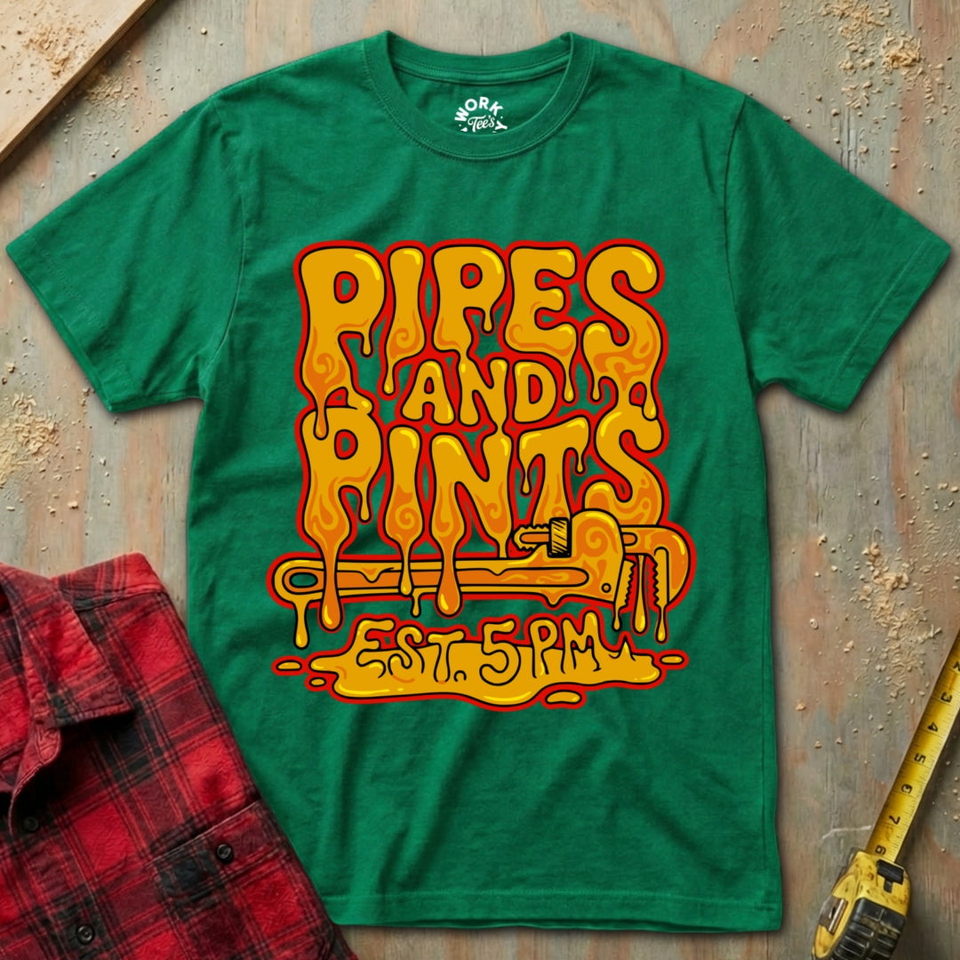 Green Pipes and Pints T-Shirt 