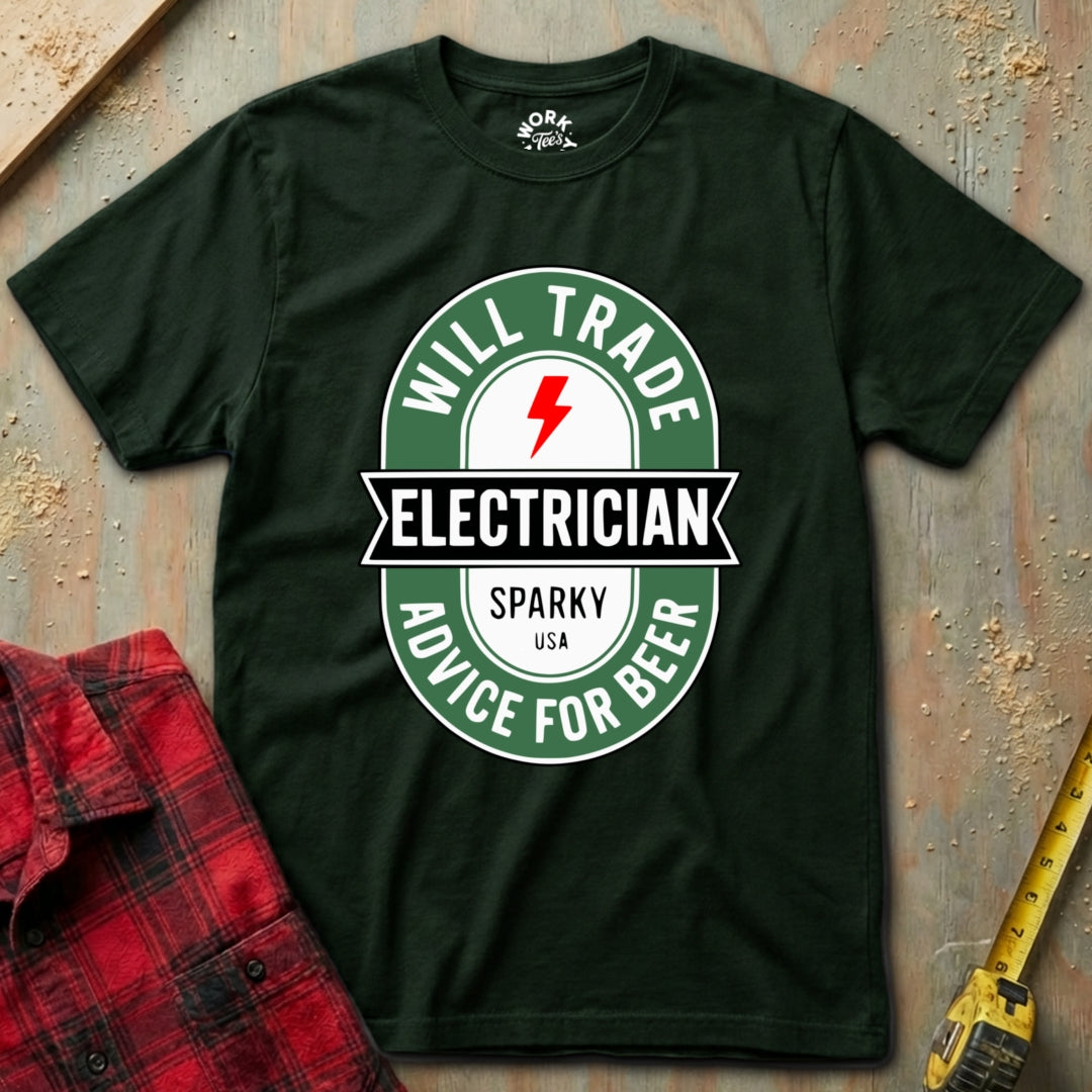 Forest Green Electrician Advice T-shirt