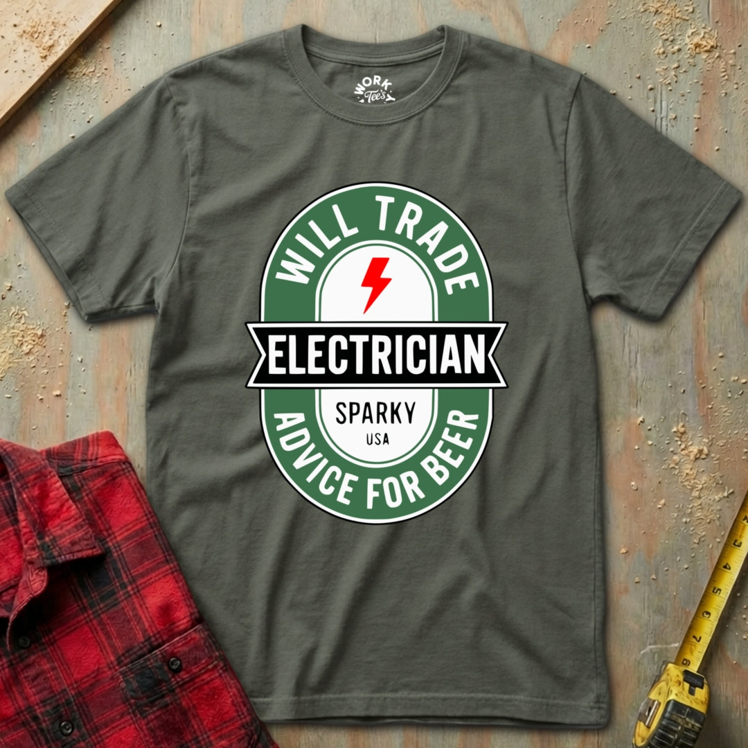 Military Green Electrician Advice T-shirt