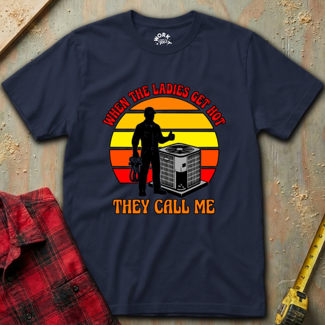Navy 'When the Ladies Get Hot' HVAC T‑Shirt 