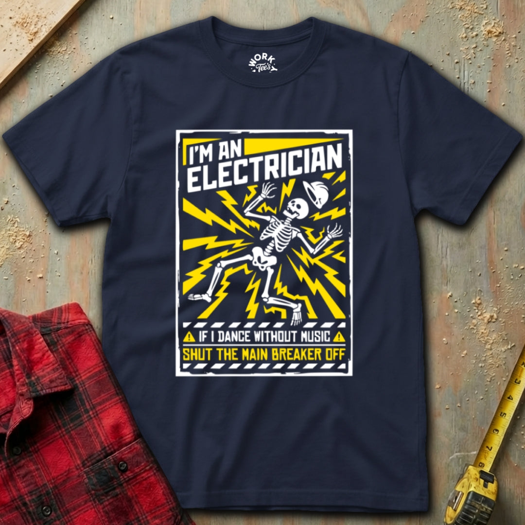 Navy Blue Dancing Electrician T-Shirt