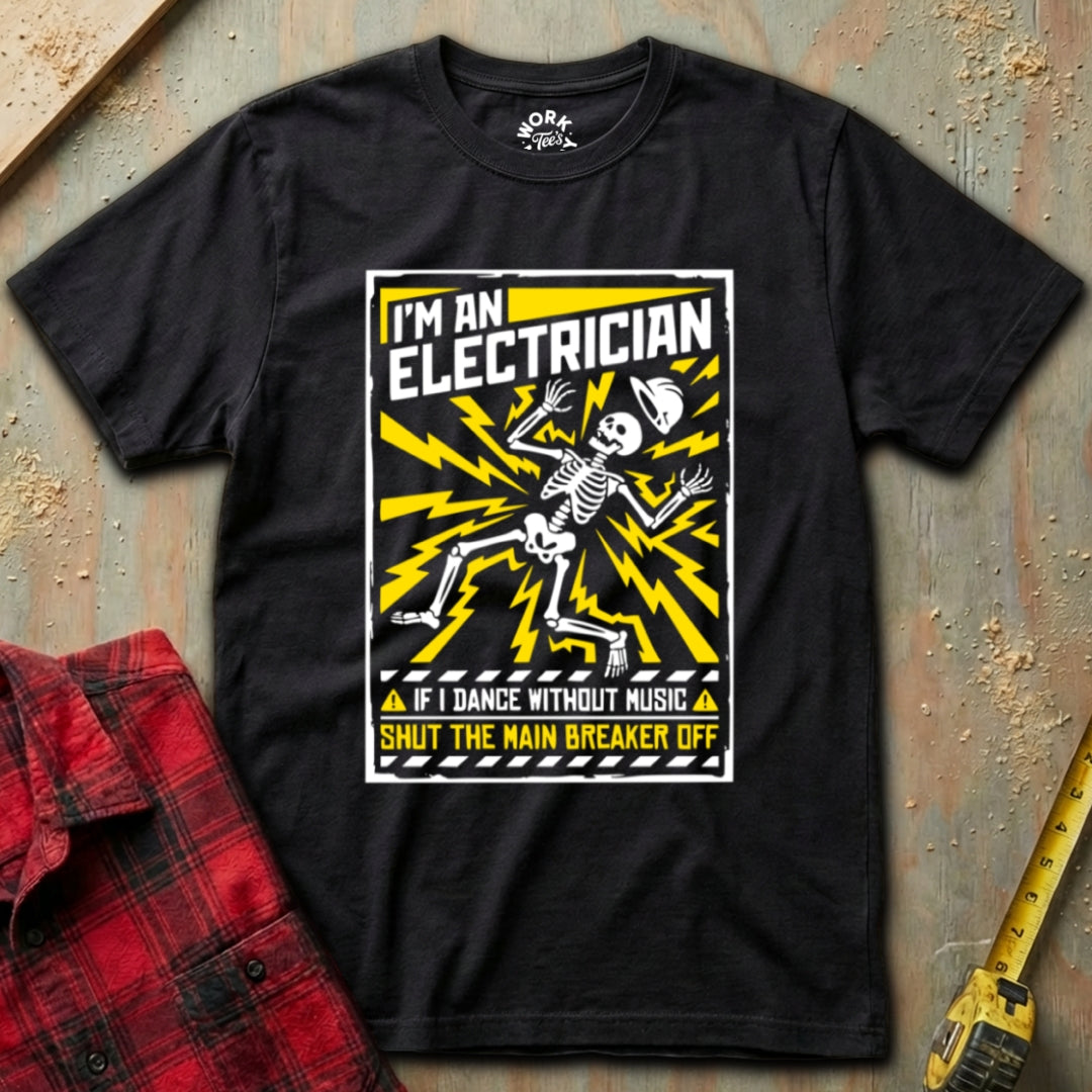 Black Dancing Electrician T-Shirt