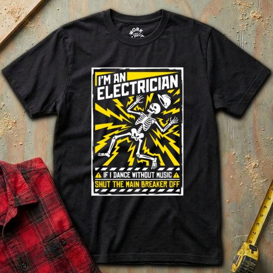 Black Dancing Electrician T-Shirt