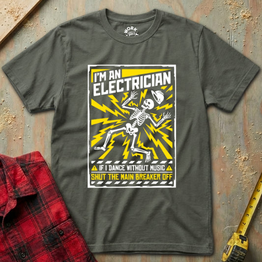 Military Green Dancing Electrician T-Shirt