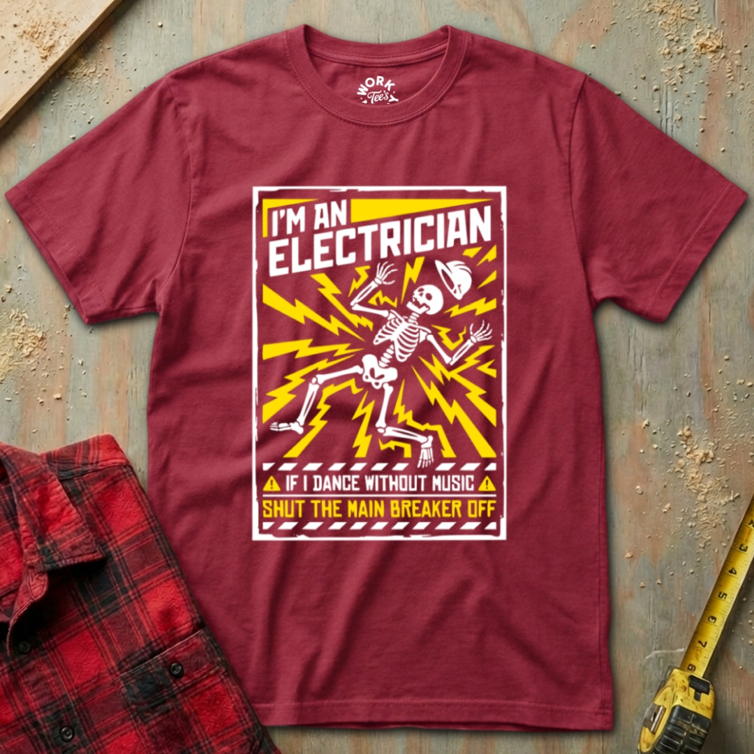 Cardinal Red Dancing Electrician T-Shirt